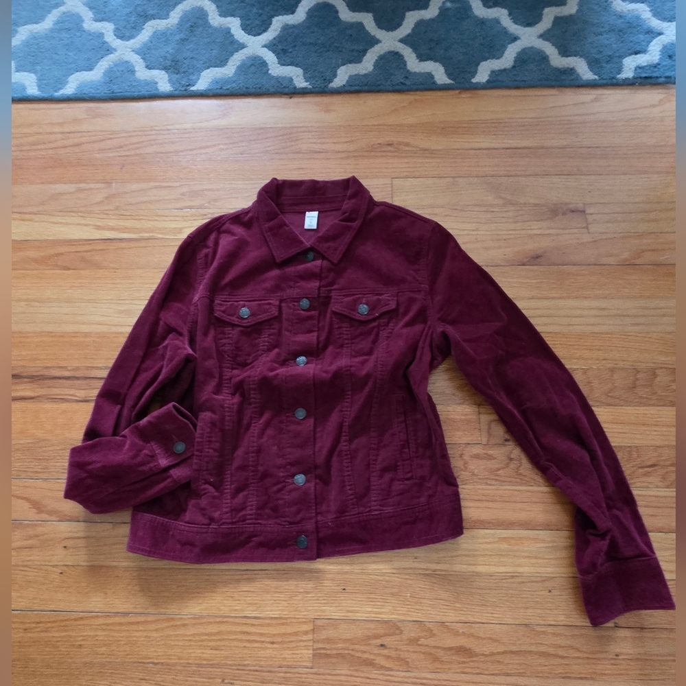 Old Navy Women's Deep Red Jean Jacket